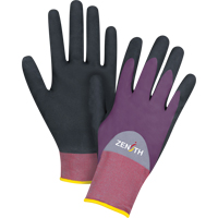 Gants enduits de premi&egrave;re qualit&eacute; ZX-2, 9/Grand, R&ecirc;vetement Nitrile/Mousse de nitrile, Calibre 18, Enveloppe en Nylon Duraquip Inc