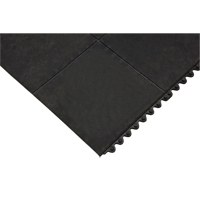 Tapis antifatigue, Lisse, 3' x 3' x 1/2", Noir, Caoutchouc naturel Duraquip Inc