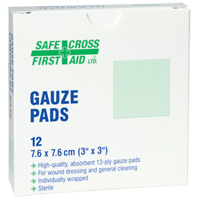 Gaze, Tampon, 3" lo x 3" la, St&eacute;rile, Dispositif m&eacute;dical Classe 1 Duraquip Inc