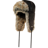 Quilted Synthetic Fur-Lined Hat, Nylon/Fur Lining, X-Large, Black Duraquip Inc