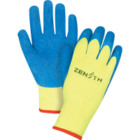 Gants haute visibilit&eacute; doubl&eacute;s d'acrylique & enduits de caoutchouc, 10/T-Grand, R&ecirc;vetement Latex de caoutchouc, Calibre 7, Enveloppe en Tissu &eacute;ponge Duraquip Inc