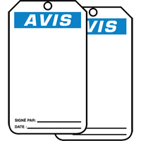 Safety Tags, Cardstock, 3-1/8" W x 5-7/8" H, French Duraquip Inc
