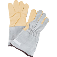 Standard-Duty Snug Wrist Work Gloves, Large, Grain Cowhide Palm Duraquip Inc