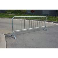 Portable Barrier, Interlocking, 102" L x 40" H, Silver Duraquip Inc