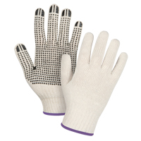 Lightweight Dotted String Knit Gloves, Poly/Cotton, Single Sided, 7 Gauge, X-Small Duraquip Inc