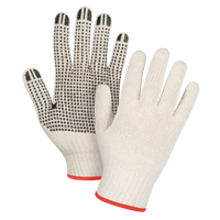 Lightweight Dotted String Knit Gloves, Poly/Cotton, Single Sided, 7 Gauge, Small Duraquip Inc