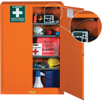 Armoires de rangement pour préparation aux situations d'urgence, Acier, 4 Tablettes, 65" h x 43" la x 18" P, Orange SEG861 | Duraquip Inc