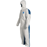 Hooded Coveralls, 4X-Large, Blue/White, Tyvek&reg; 400 D Duraquip Inc