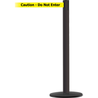 Advance TensaBarrier&reg; Barrier Post, Steel, 36" H, Black/Yellow Tape, 7.5' Tape Length Duraquip Inc