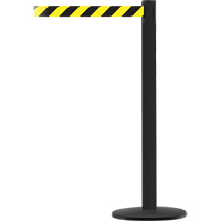 Advance TensaBarrier&reg; Barrier Post, Steel, 36" H, Black/Yellow Tape, 7.5' Tape Length Duraquip Inc