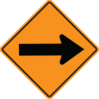Arrow Roll-Up Temporary Conditions Sign , 24" x 24", Vinyl, Pictogram Duraquip Inc