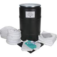 Trousse de lutte contre les d&eacute;versements de premi&egrave;re qualit&eacute;, Huile seulement, Baril, Absorbance de 55 gal. US Duraquip Inc