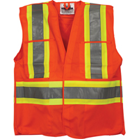 Veste de s&eacute;curit&eacute; pour la circulation, Orange haute visibilit&eacute;, Moyen/Petit, Polyester Duraquip Inc