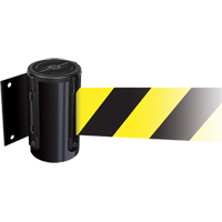 Unit&eacute;s murales Tensabarrier, Plastique, Fixation par vis, 7,5', Ruban Jaune Duraquip Inc