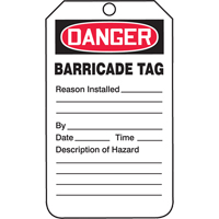 Safety Tags, Plastic, 3-1/4" W x 5-3/4" H, English Duraquip Inc