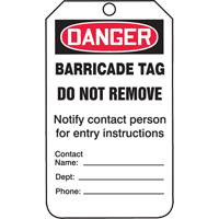 Safety Tags, Plastic, 3-1/4" W x 5-3/4" H, English Duraquip Inc