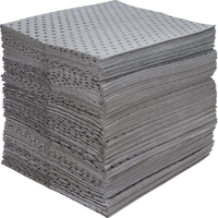 Feuilles absorbantes en fibres fines de calibre industriel, Universel, 15" x 17", 40 gal. d'absorption Duraquip Inc