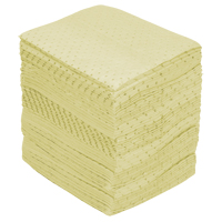 Industrial-Grade Fine Fibre Sorbent Pads, Hazmat, 15" x 17", 35 Gal. Absorbancy Duraquip Inc
