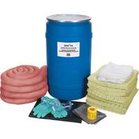 Trousse de lutte contre les d&eacute;versements de premi&egrave;re qualit&eacute;, Mati&egrave;res dangereuses, Baril, Absorbance de 30 gal. US Duraquip Inc