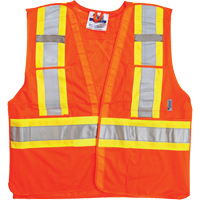 Traffic Safety Vest, High Visibility Orange, 2X-Large/3X-Large, Polyester Duraquip Inc
