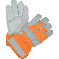 Premium Quality High Visibility Fitters Gloves, Large, Split Cowhide Palm, Cotton Inner Lining Duraquip Inc