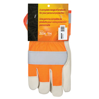 Gants d'ajusteur &agrave; chaleur sup&eacute;rieure orange haute visibilit&eacute;, Grand, Paume en Cuir fleur de vache, Doublure en Thinsulate Duraquip Inc