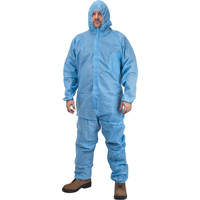 Premium Hooded Coveralls, Medium, Blue, Polypropylene Duraquip Inc