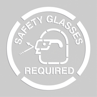 Floor Marking Stencils - Safety Glasses Required, Pictogram, 20" x 20" SEK518 | Duraquip Inc