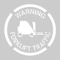Pochoirs de marquage du sol - Warning Forklift Traffic, Pictogramme, 20" x 20" SEK520 | Duraquip Inc