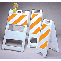 Barricades, Repliable, 25" lo x 45" h, Orange/Blanc SEK538 | Duraquip Inc