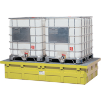 Double IBC Low-Top Without Drain, 385 US gal. Spill Capacity, 110" x 55" x 20" Duraquip Inc