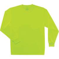 GloWear 8091 Non-Certified Long Sleeve T-Shirt, Polyester, Small, High Visibility Lime-Yellow Duraquip Inc