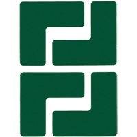Floor Corner Marks, L, 5" L x 2" W, Green, Polyester Duraquip Inc
