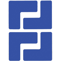 Floor Corner Marks, L, 5" L x 2" W, Blue, Polyester Duraquip Inc