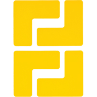Floor Corner Marks, L, 5" L x 2" W, Yellow, Polyester Duraquip Inc