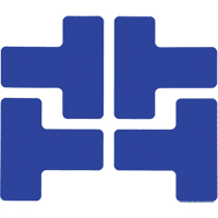 Floor Corner Marks, T, 5" L x 2" W, Blue, Polyester Duraquip Inc