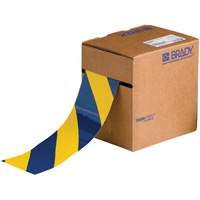 ToughStripe&reg; Floor Marking Tape, 3" x 100', Polyester, Blue and Yellow Duraquip Inc