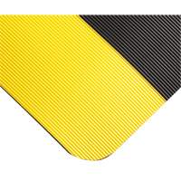 Tapis ondul&eacute; pour tableau de contr&ocirc;le no 702, 3' la x 10' lo, 1/4" &eacute;paisseur, Noir/Jaune, PVC Duraquip Inc