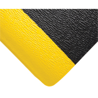 Deluxe Soft Step No. 444 Mats, Pebbled, 3' x 5' x 5/8", Black/Yellow, PVC Sponge Duraquip Inc