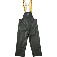 Journeyman Chemical Resistant Rain Bib Pants, Small, Green, Polyester/PVC Duraquip Inc