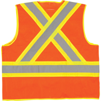 5-Point Tear-Away Premium Safety Vest , High Visibility Orange, Large/X-Large, Polyester Duraquip Inc