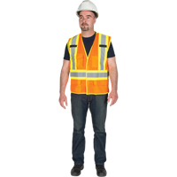 5-Point Tear-Away Premium Safety Vest , High Visibility Orange, Large/X-Large, Polyester Duraquip Inc