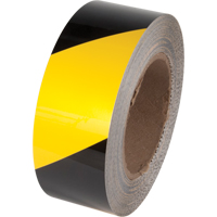 Tuff Mark&reg; Floor Marking Tape, 2" x 100', Polyester, Black and Yellow Duraquip Inc