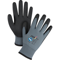 Gants enduits de premi&egrave;re qualit&eacute; ZX-30°, 8/Moyen, R&ecirc;vetement PVC, Calibre 15, Enveloppe en Nylon Duraquip Inc