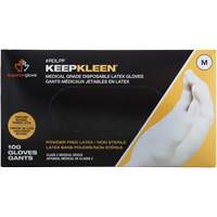 KeepKleen&reg; Disposable Medical Exam Grade Gloves, Large, Latex, 5-mil, Powder-Free, White, Class 2 Duraquip Inc