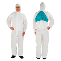 Protective Coveralls, 4X-Large, White, Polypropylene/SMS Duraquip Inc