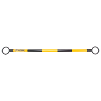 Telescopic Barricade Bar, 85" Extended Length, Black/Yellow Duraquip Inc