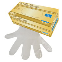 Disposable Glove, Small, Polyethylene, 1-mil, Powder-Free, Clear Duraquip Inc