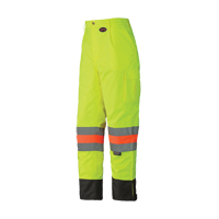 6039 Traffic Control Waterproof Safety Pant, Polyester, X-Small, High Visibility Lime-Yellow Duraquip Inc