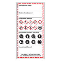 &eacute;tiquettes pour le milieu de travail, Papier cartonn&eacute;, 3" la x 6" h, Français Duraquip Inc